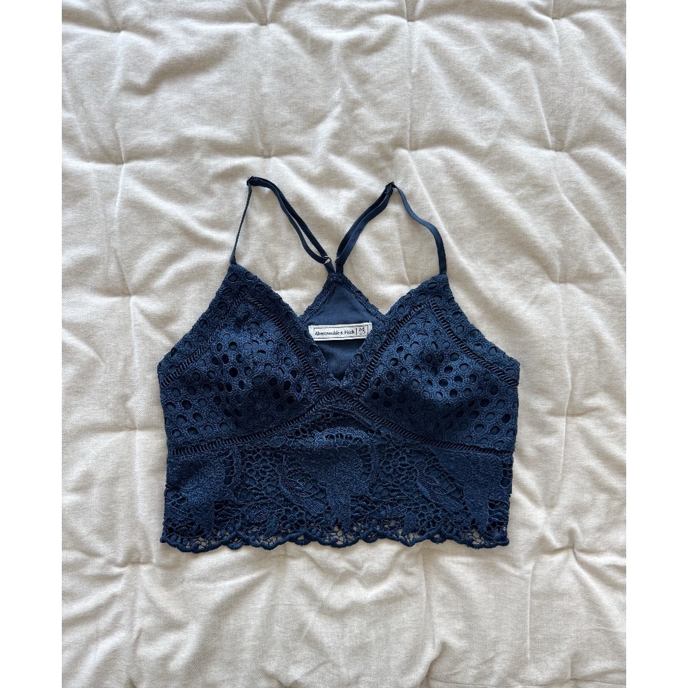 Crochet Lace Racerback Crop Tank A&F